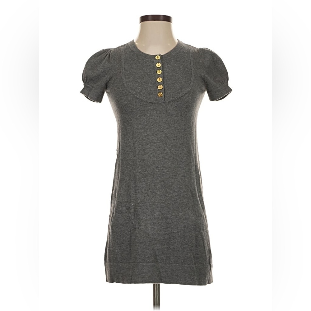 Juicy Couture Gray Mini Dress with Gold Accents